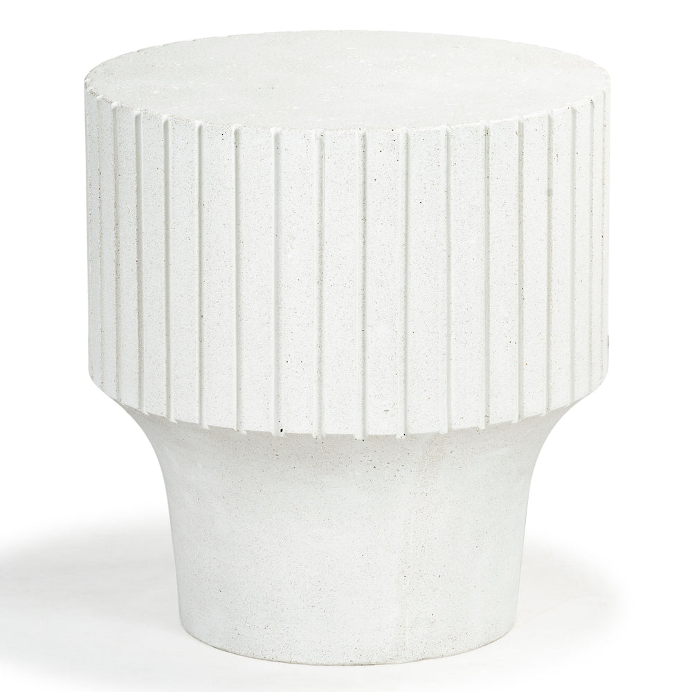 Safavieh Einstein Round Accent Table In Elegant Ivory - Contemporary Design, Durable Gfrc Concrete Beauty Ivory Cast Gfrc Concrete Sfv2607a