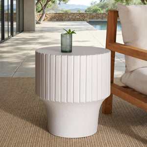 Safavieh EINSTEIN Round Accent Table in Ivory – Sculptural Modern Design for Stylish Living & Office Spaces SFV2607A