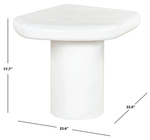 Safavieh Rhianna Concrete Accent Table - Modern Design With Sturdy Iron Base For Indoor & Outdoor Style White Cast Gfrc Concrete ,Metal Sfv2608a-2bx