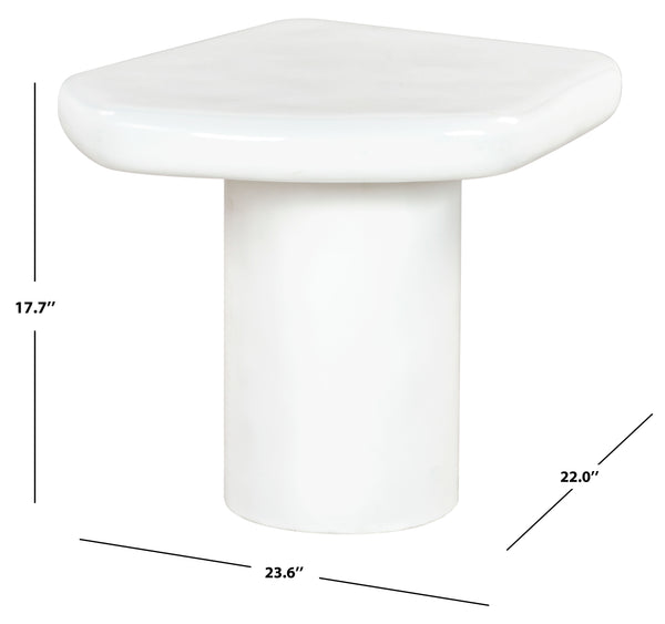 Safavieh Rhianna Concrete Accent Table - Modern Design With Sturdy Iron Base For Indoor & Outdoor Style White Cast Gfrc Concrete ,Metal Sfv2608a-2bx