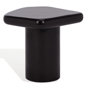 Safavieh Rhianna Concrete Accent Table - Modern Design With Sturdy Iron Base For Indoor & Outdoor Style Black Cast Gfrc Concrete ,Metal Sfv2608b-2bx