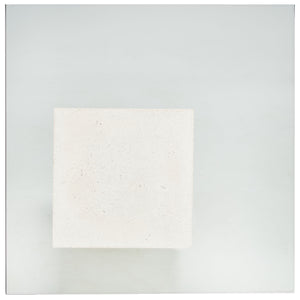 Safavieh Sophibeth Elegant Ivory Concrete & Clear Glass Accent Table | Industrial Modern Home Décor Piece Ivory ,Clear Cast Gfrc Concrete ,Metal ,Glass Sfv2610a-2bx