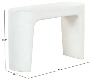 Safavieh TOLBERT Ivory Concrete Console Table - Modern Minimalist Design for Entryway & Living Spaces SFV2612A