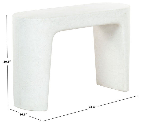 Safavieh TOLBERT Ivory Concrete Console Table - Modern Minimalist Design for Entryway & Living Spaces SFV2612A
