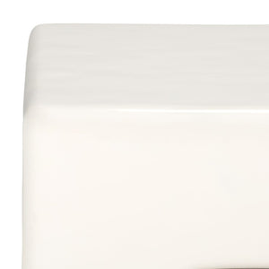 Safavieh BRANFORD Rectangle Concrete Coffee Table – Modern Sculptural Design for Stylish Living Room Décor White SFV2614A