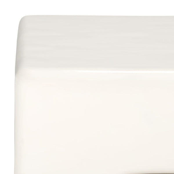 Safavieh BRANFORD Rectangle Concrete Coffee Table – Modern Sculptural Design for Stylish Living Room Décor White SFV2614A