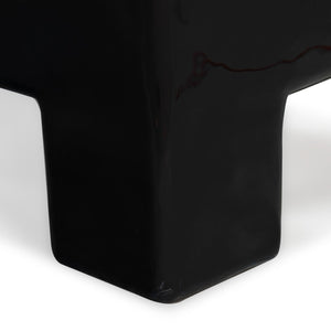 Safavieh BRANFORD Rectangle Concrete Coffee Table – Modern Sculptural Design for Stylish Living Room Décor Black SFV2614B