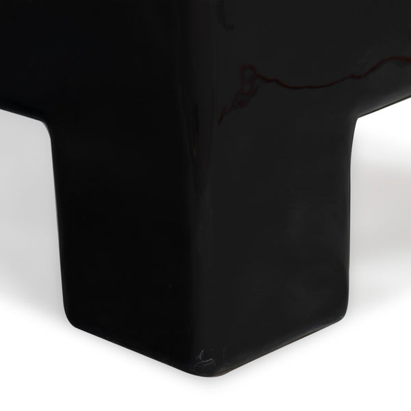 Safavieh BRANFORD Rectangle Concrete Coffee Table – Modern Sculptural Design for Stylish Living Room Décor Black SFV2614B