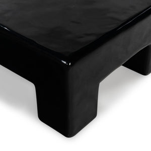Safavieh BRANFORD Rectangle Concrete Coffee Table – Modern Sculptural Design for Stylish Living Room Décor Black SFV2614B