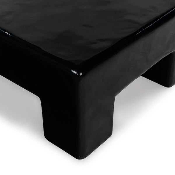 Safavieh BRANFORD Rectangle Concrete Coffee Table – Modern Sculptural Design for Stylish Living Room Décor Black SFV2614B