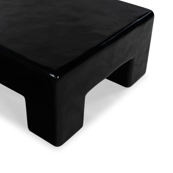 Safavieh BRANFORD Rectangle Concrete Coffee Table – Modern Sculptural Design for Stylish Living Room Décor Black SFV2614B