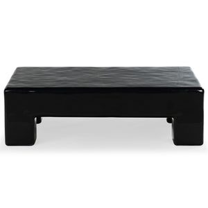 Safavieh BRANFORD Rectangle Concrete Coffee Table – Modern Sculptural Design for Stylish Living Room Décor Black SFV2614B
