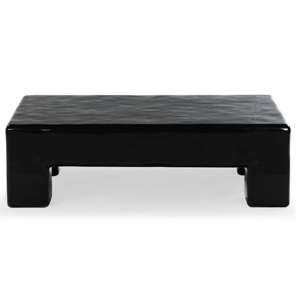 Safavieh BRANFORD Rectangle Concrete Coffee Table – Modern Sculptural Design for Stylish Living Room Décor Black SFV2614B