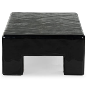 Safavieh BRANFORD Rectangle Concrete Coffee Table – Modern Sculptural Design for Stylish Living Room Décor Black SFV2614B