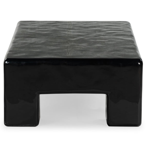 Safavieh BRANFORD Rectangle Concrete Coffee Table – Modern Sculptural Design for Stylish Living Room Décor Black SFV2614B