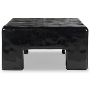 Safavieh BRANFORD Rectangle Concrete Coffee Table – Modern Sculptural Design for Stylish Living Room Décor Black SFV2614B