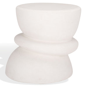 Safavieh HENRIETTA Concrete Accent Table in Ivory – Stylish Minimalist Design for Modern Living Spaces SFV2616A