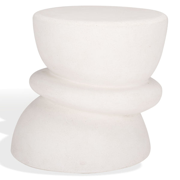Safavieh HENRIETTA Concrete Accent Table in Ivory – Stylish Minimalist Design for Modern Living Spaces SFV2616A