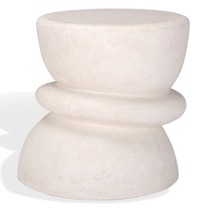 Safavieh HENRIETTA Concrete Accent Table in Ivory – Stylish Minimalist Design for Modern Living Spaces SFV2616A
