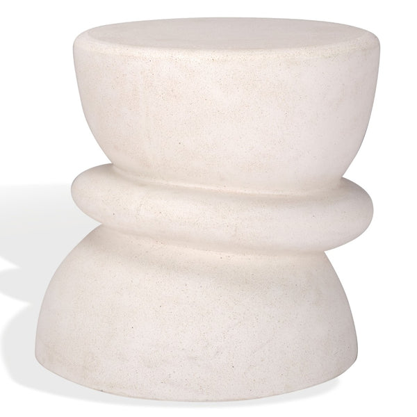 Safavieh HENRIETTA Concrete Accent Table in Ivory – Stylish Minimalist Design for Modern Living Spaces SFV2616A