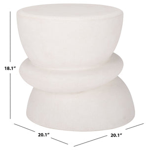 Safavieh HENRIETTA Concrete Accent Table in Ivory – Stylish Minimalist Design for Modern Living Spaces SFV2616A