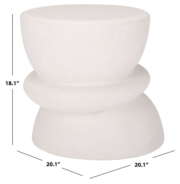Safavieh HENRIETTA Concrete Accent Table in Ivory – Stylish Minimalist Design for Modern Living Spaces SFV2616A