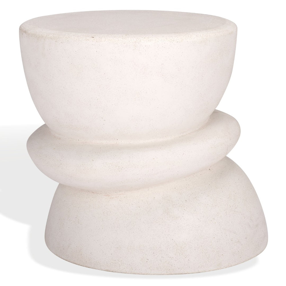 Safavieh HENRIETTA Concrete Accent Table in Ivory – Stylish Minimalist Design for Modern Living Spaces SFV2616A