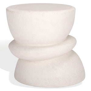 Safavieh HENRIETTA Concrete Accent Table in Ivory – Stylish Minimalist Design for Modern Living Spaces SFV2616A