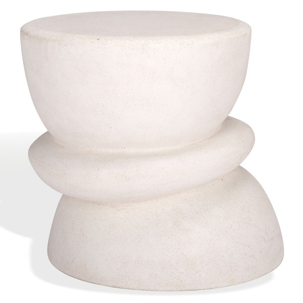 Safavieh HENRIETTA Concrete Accent Table in Ivory – Stylish Minimalist Design for Modern Living Spaces SFV2616A