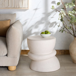 Safavieh HENRIETTA Concrete Accent Table in Ivory – Stylish Minimalist Design for Modern Living Spaces SFV2616A