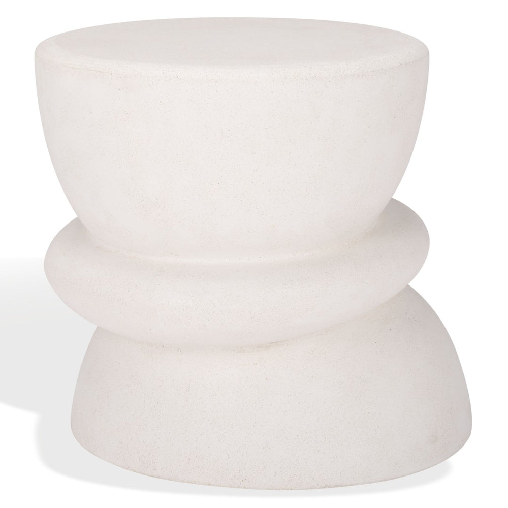 Safavieh HENRIETTA Concrete Accent Table in Ivory – Stylish Minimalist Design for Modern Living Spaces SFV2616A