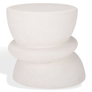 Safavieh HENRIETTA Concrete Accent Table in Ivory – Stylish Minimalist Design for Modern Living Spaces SFV2616A