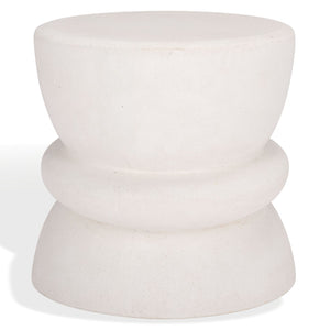 Safavieh HENRIETTA Concrete Accent Table in Ivory – Stylish Minimalist Design for Modern Living Spaces SFV2616A