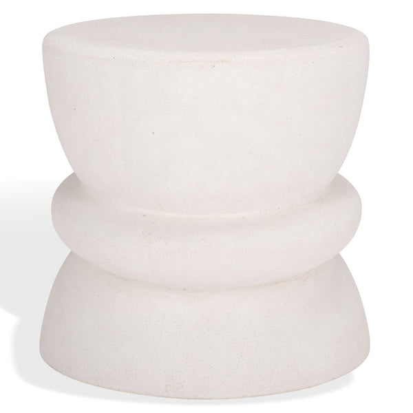 Safavieh HENRIETTA Concrete Accent Table in Ivory – Stylish Minimalist Design for Modern Living Spaces SFV2616A