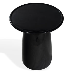 Safavieh STEPHAN Concrete High Gloss Finish Accent Table - Modern, Durable Design for Versatile Home Use Black SFV2617A