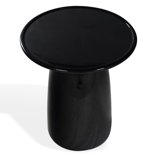Safavieh STEPHAN Concrete High Gloss Finish Accent Table - Modern, Durable Design for Versatile Home Use Black SFV2617A
