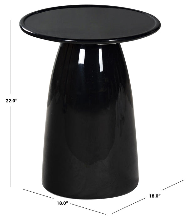 Safavieh STEPHAN Concrete High Gloss Finish Accent Table - Modern, Durable Design for Versatile Home Use Black SFV2617A