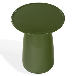 Safavieh STEPHAN Concrete High Gloss Finish Accent Table - Modern, Durable Design for Versatile Home Use Olive Green SFV2617B