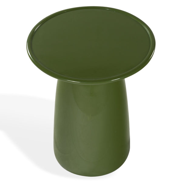 Safavieh STEPHAN Concrete High Gloss Finish Accent Table - Modern, Durable Design for Versatile Home Use Olive Green SFV2617B