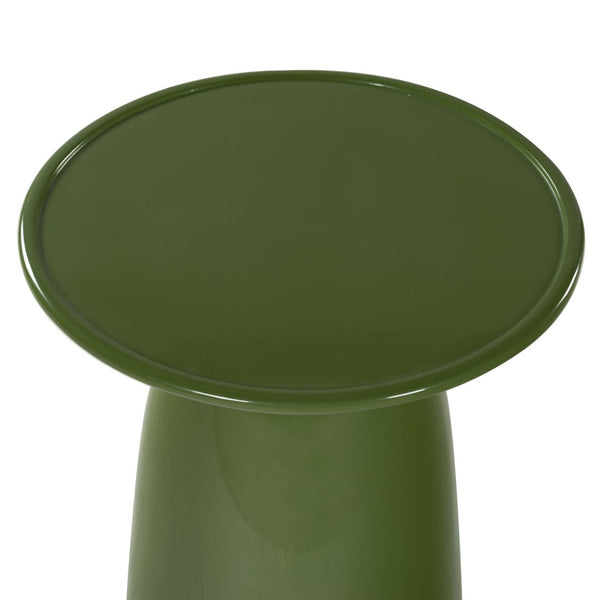 Safavieh STEPHAN Concrete High Gloss Finish Accent Table - Modern, Durable Design for Versatile Home Use Olive Green SFV2617B