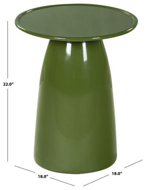 Safavieh STEPHAN Concrete High Gloss Finish Accent Table - Modern, Durable Design for Versatile Home Use Olive Green SFV2617B