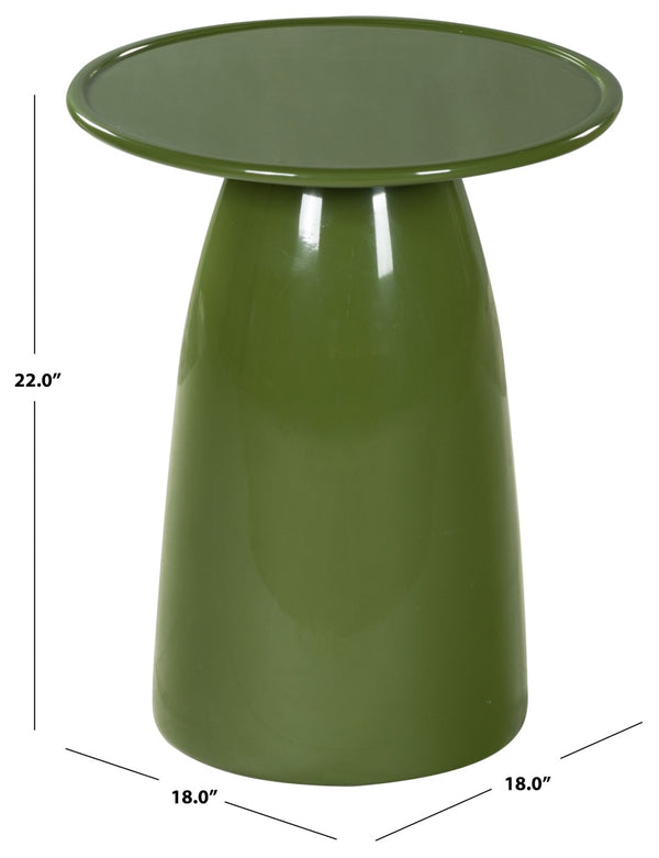 Safavieh STEPHAN Concrete High Gloss Finish Accent Table - Modern, Durable Design for Versatile Home Use Olive Green SFV2617B