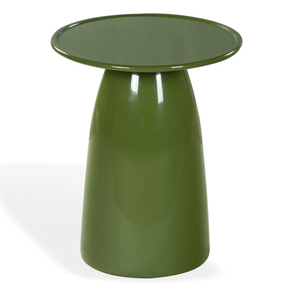 Safavieh STEPHAN Concrete High Gloss Finish Accent Table - Modern, Durable Design for Versatile Home Use Olive Green SFV2617B