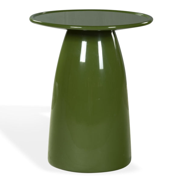 Safavieh STEPHAN Concrete High Gloss Finish Accent Table - Modern, Durable Design for Versatile Home Use Olive Green SFV2617B
