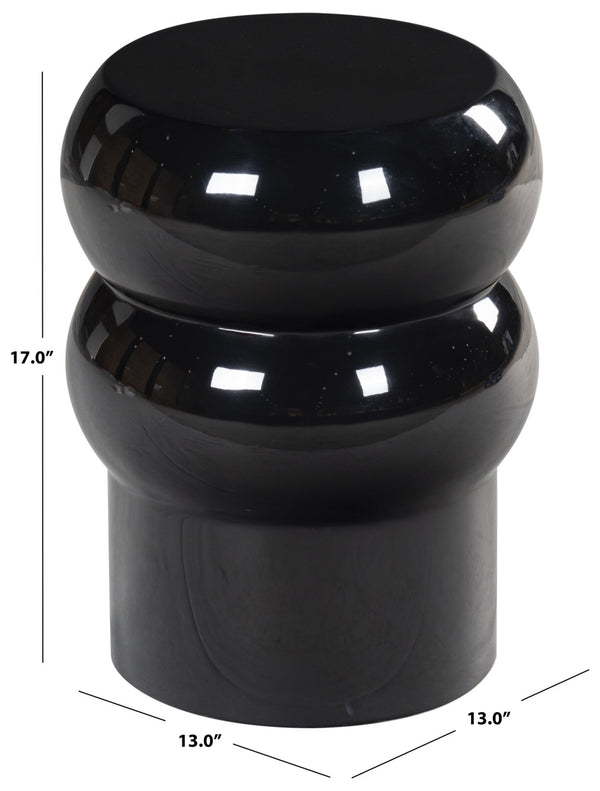 Safavieh JOYROSA Concrete High Gloss Accent Table – Modern Sculptural Design for Stylish Living Spaces Black SFV2620A