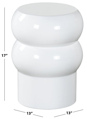 Safavieh Joyrosa Concrete High Gloss Finish Accent Table - Stylish Modern Design For Any Contemporary Space White 100% Concrete Sfv2620b