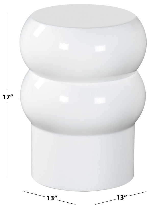 Safavieh Joyrosa Concrete High Gloss Finish Accent Table - Stylish Modern Design For Any Contemporary Space White 100% Concrete Sfv2620b