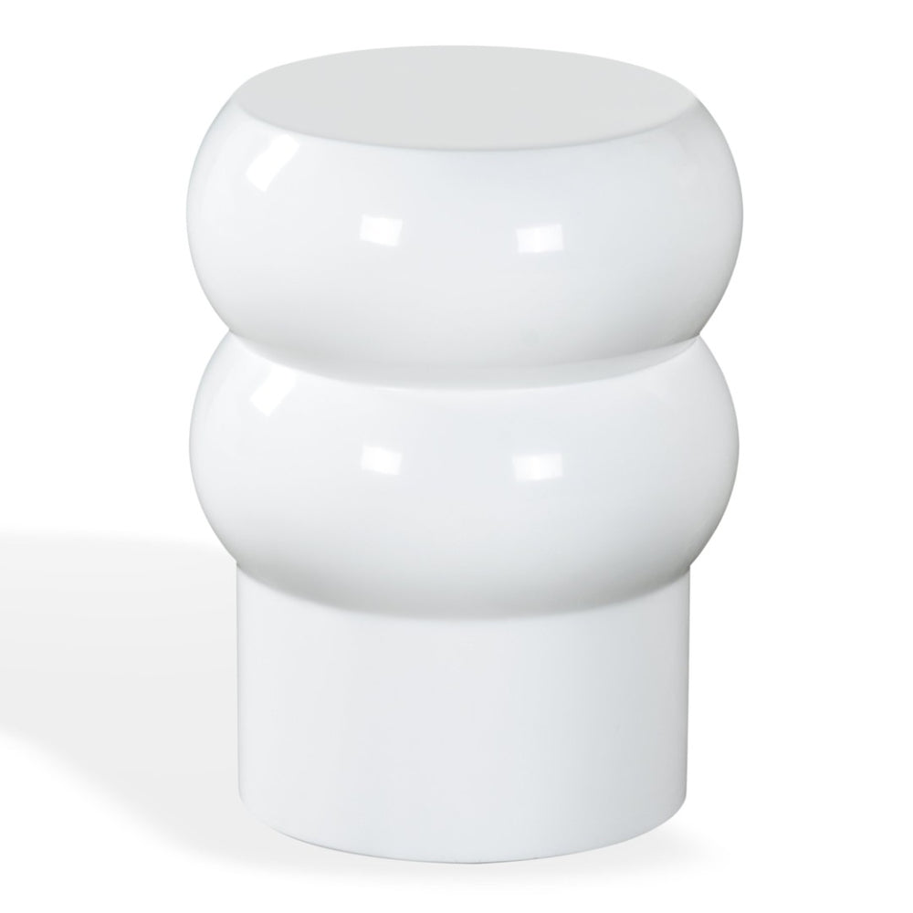 Safavieh JOYROSA Concrete High Gloss Accent Table – Modern Sculptural Design for Stylish Living Spaces White SFV2620B