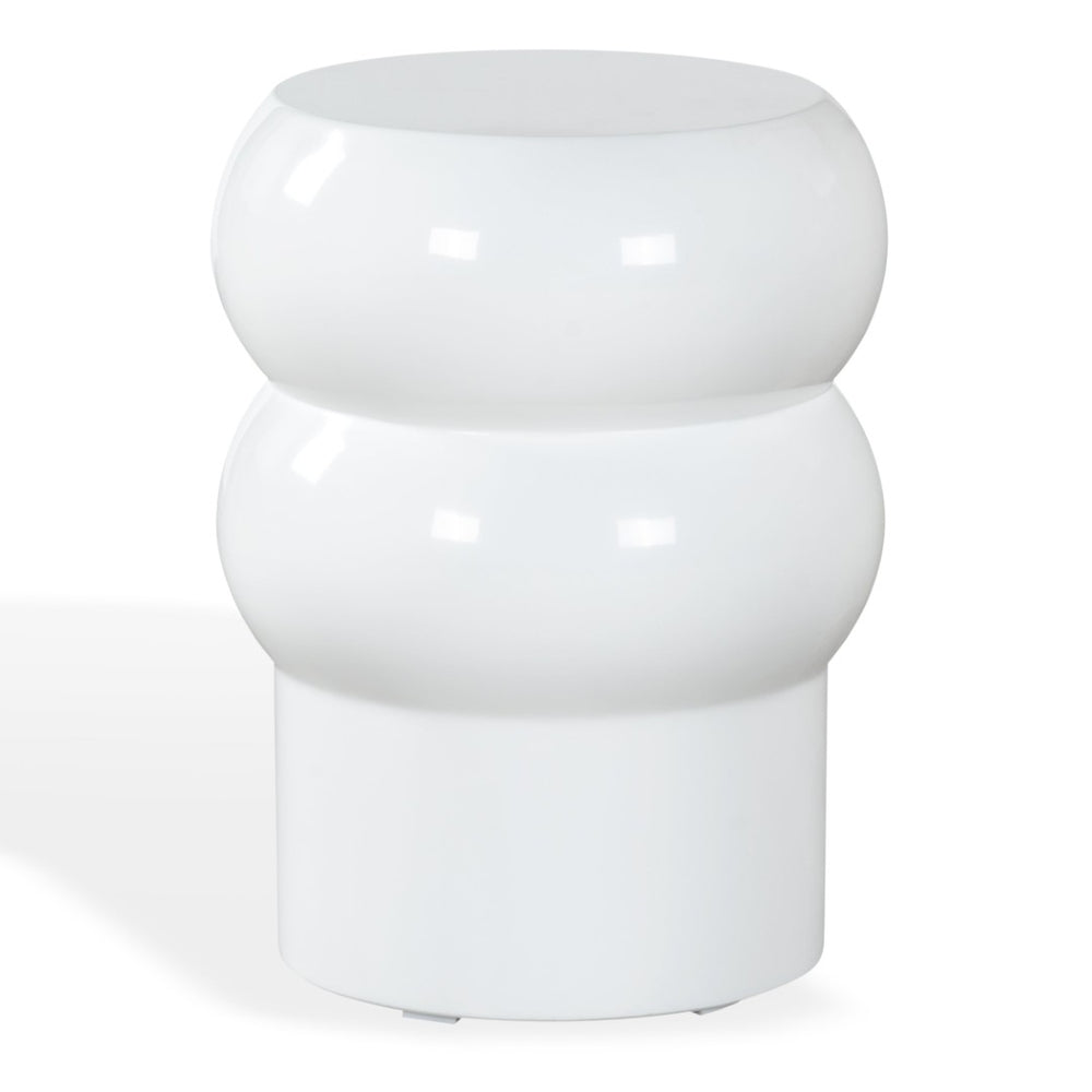 Safavieh JOYROSA Concrete High Gloss Accent Table – Modern Sculptural Design for Stylish Living Spaces White SFV2620B