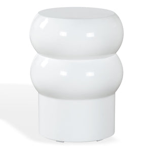 Safavieh Joyrosa Concrete High Gloss Finish Accent Table - Stylish Modern Design For Any Contemporary Space White 100% Concrete Sfv2620b